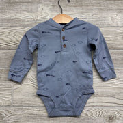 3 Pk LS Bodysuits Airplanes Explore Stripes 12M
