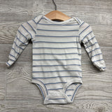 3 Pk LS Bodysuits Airplanes Explore Stripes 12M
