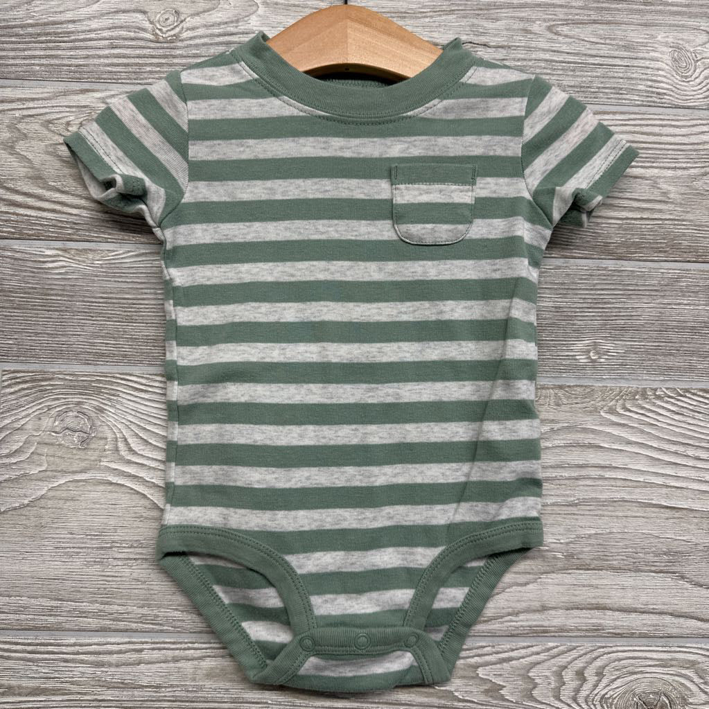 3 Pk Bodysuits Stripes Chest Pocket 12M