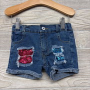 Denim Shorts Sequin Pockets 3T
