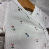 LS Ribbed Side Snap Shirt & Footed Pants Flowers NB