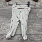 LS Ribbed Side Snap Shirt & Footed Pants Flowers NB