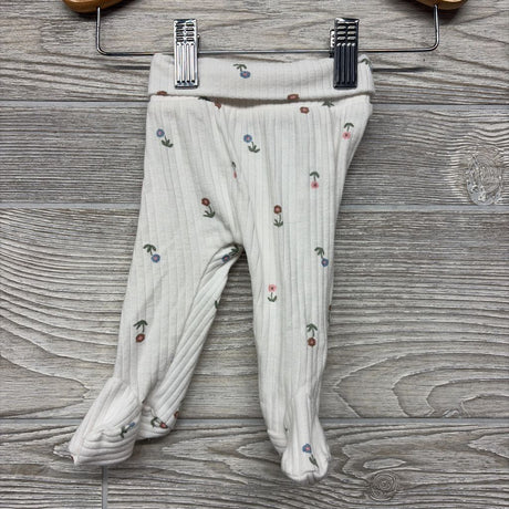LS Ribbed Side Snap Shirt & Footed Pants Flowers NB