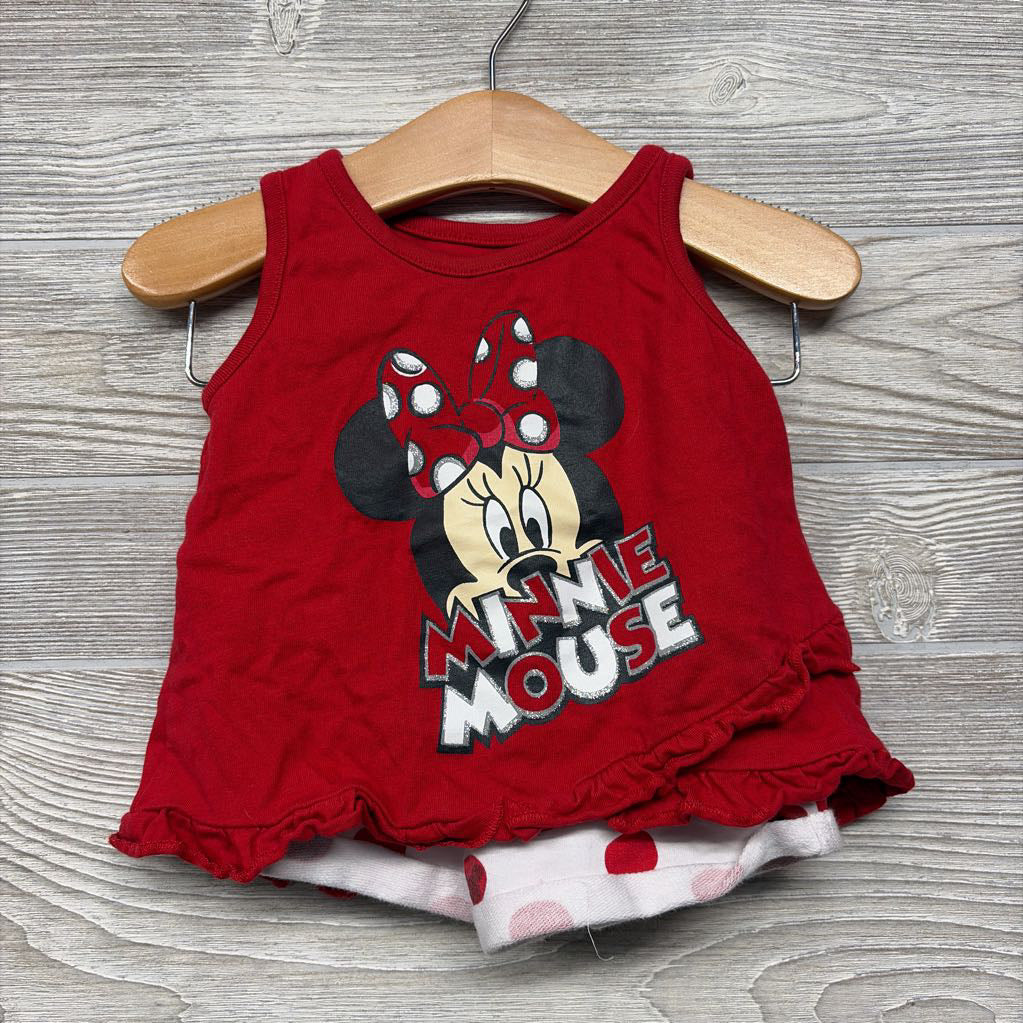 Tank Top Minnie Mouse & French Terry Shorts Dots 18M