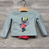 2 Pc LS Swimsuit Minnie Mouse Peace 12-18m