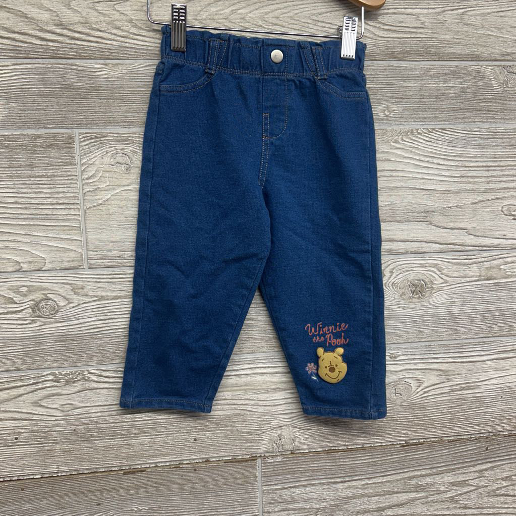 LS Textured Shirt Pooh Piglet & Knit Jeans 18M