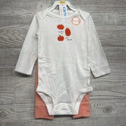 NEW LS Bodysuit Cutest In The Patch & Pants Stripes 12M