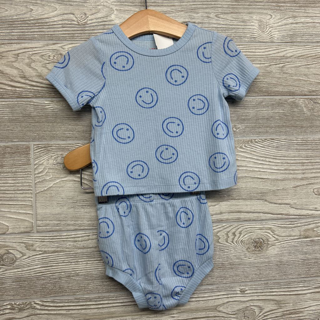 Ribbed Shirt & Shorts Smiley Faces 12M