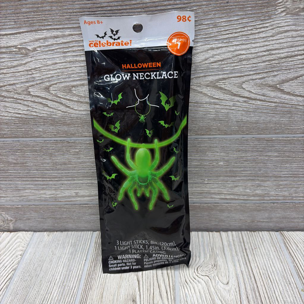Halloween Glow Necklace Spider