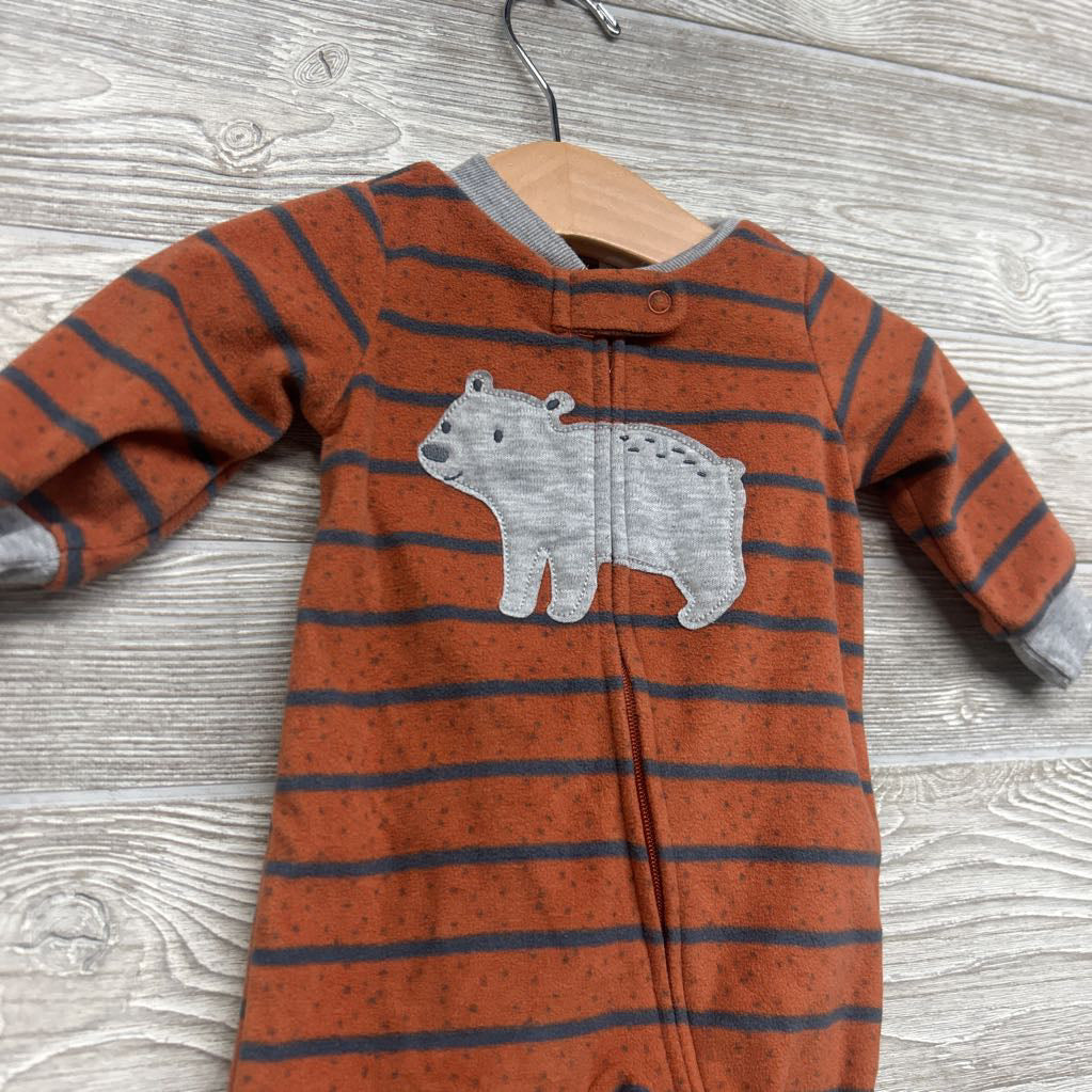 Blanket Sleeper Stripes Bear 0-3M