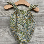 Gauze Flutter Sleeve Romper Flowers 0-3M
