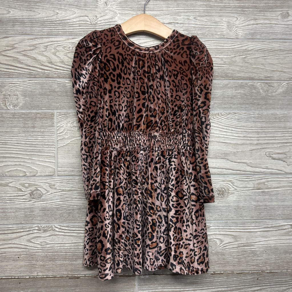 LS Velvet Smocked Dress Animal Print 5