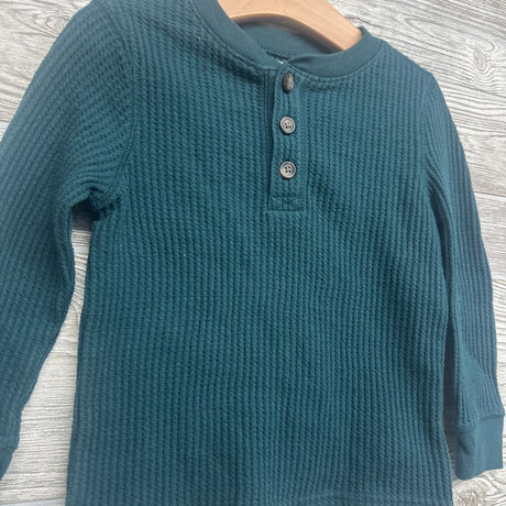LS Waffle Knit Henley Shirt 3T