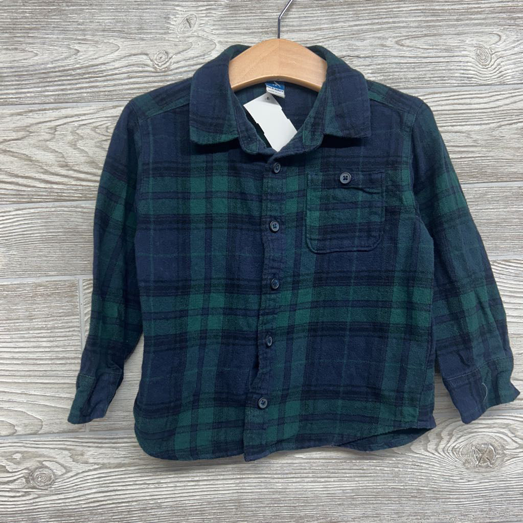 LS Plaid Button Up Flannel Shirt 3T