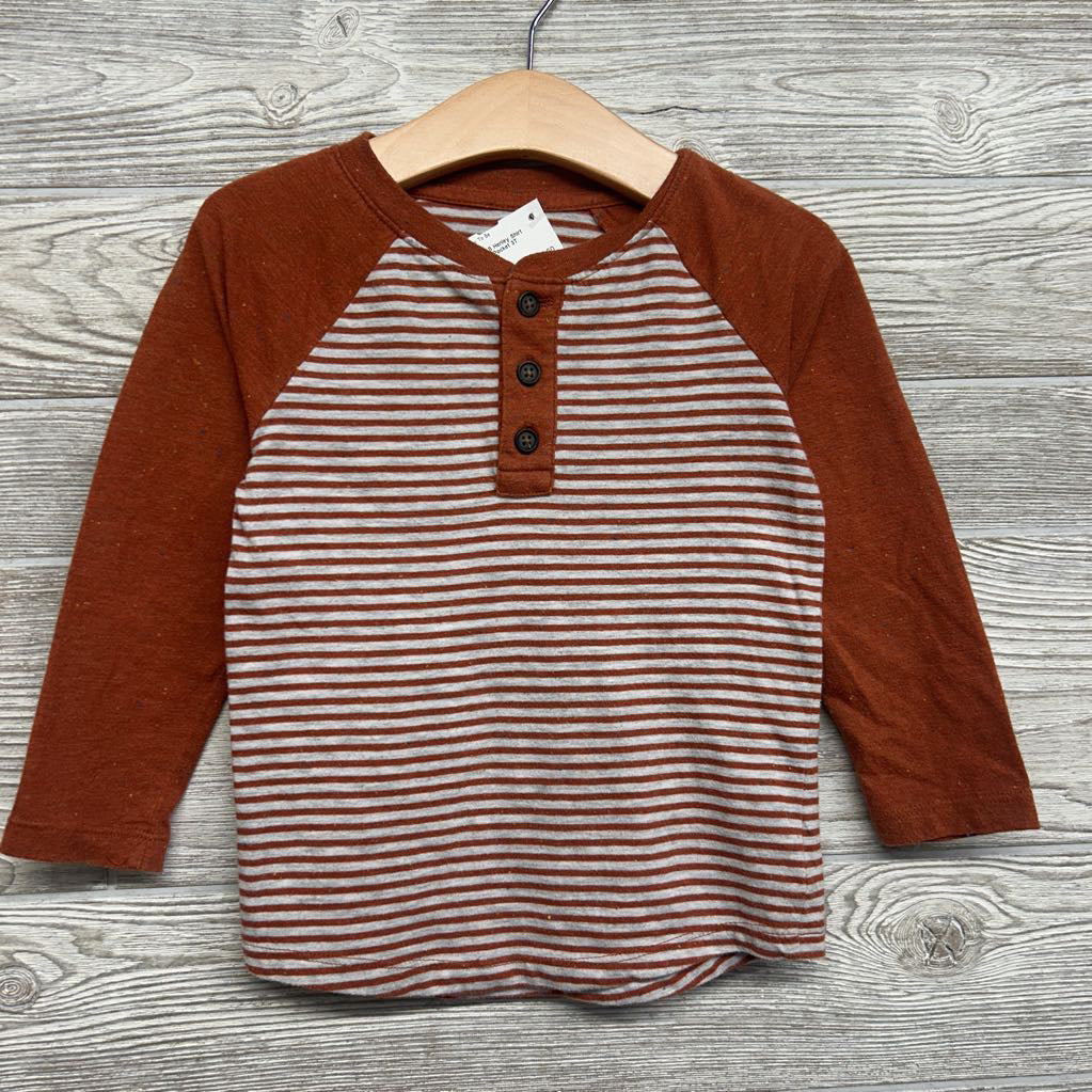 LS Henley Shirt Stripes Chest Pocket 3T