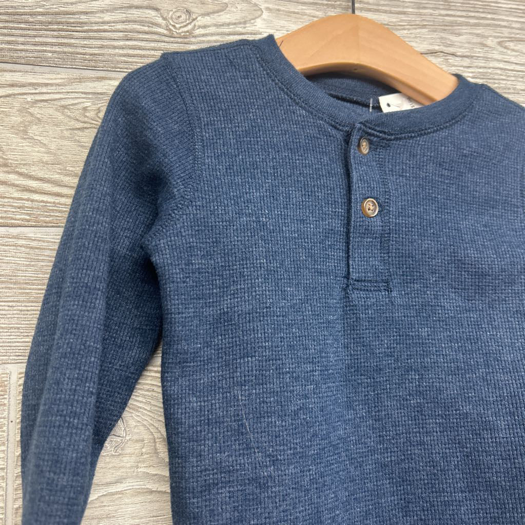 LS Waffle Knit Henley Shirt 3T