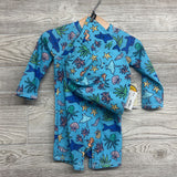 NEW LS Swim Outfit W/ Sun Hat Sea Life 9M