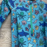 NEW LS Swim Outfit W/ Sun Hat Sea Life 9M