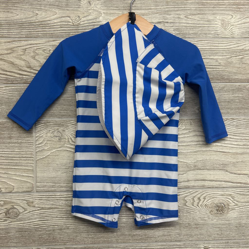 LS Swim Outfit & Sun Hat Stripes 9M