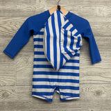 LS Swim Outfit & Sun Hat Stripes 9M