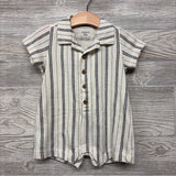 Button Up Shorty Romper Printed 9M