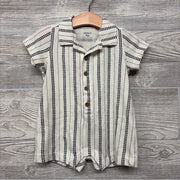 Button Up Shorty Romper Printed 9M