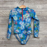 1/4 Zip LS Swimsuit Flowers 4-5