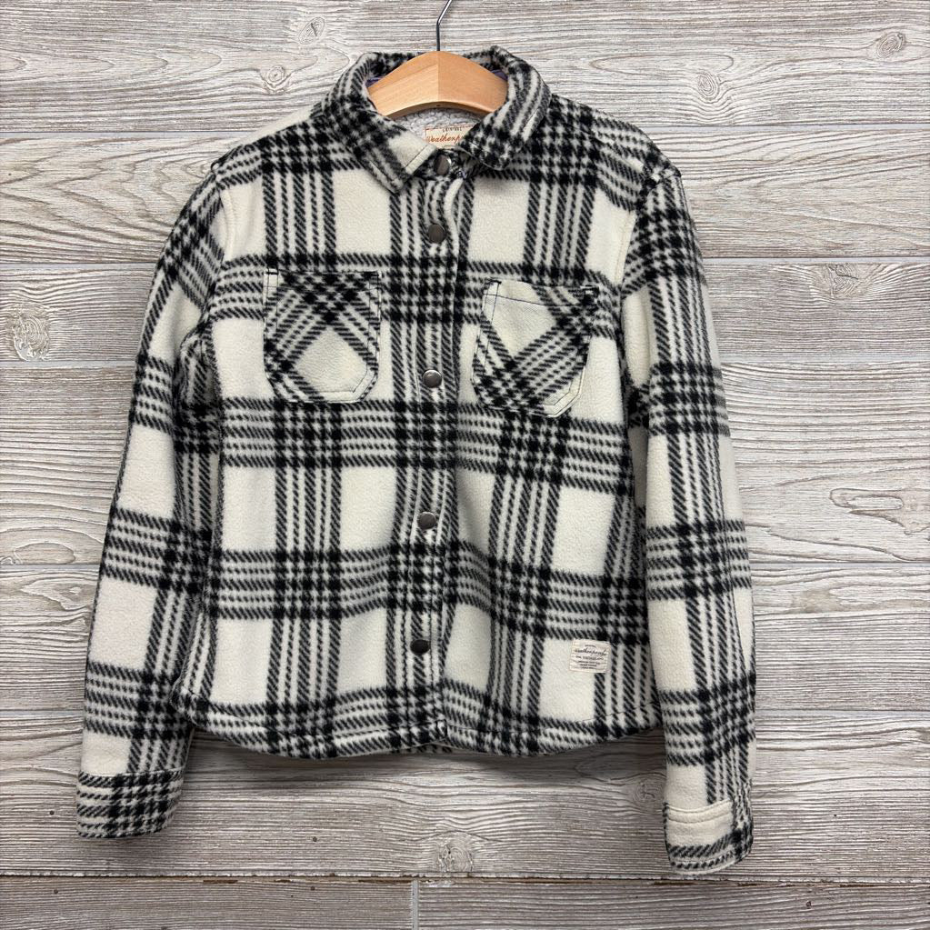 Sherpa Lined Fleece Button Up Shacket Plaid