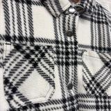 Sherpa Lined Fleece Button Up Shacket Plaid
