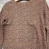 Ribbed LS Lettuce Trim Shirt Animal Print 5t