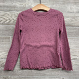 Ribbed LS Lettuce Trim Shirt Stars 5t