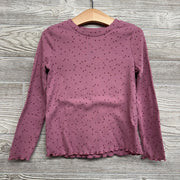 Ribbed LS Lettuce Trim Shirt Stars 5t