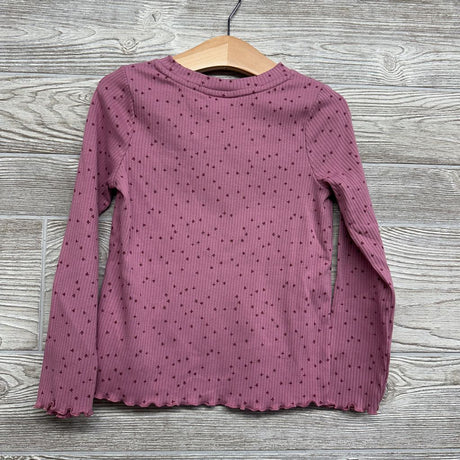 Ribbed LS Lettuce Trim Shirt Stars 5t