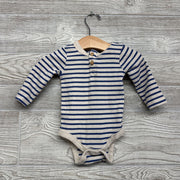 Henley Ribbed Bodysuit Stripes 3-6M