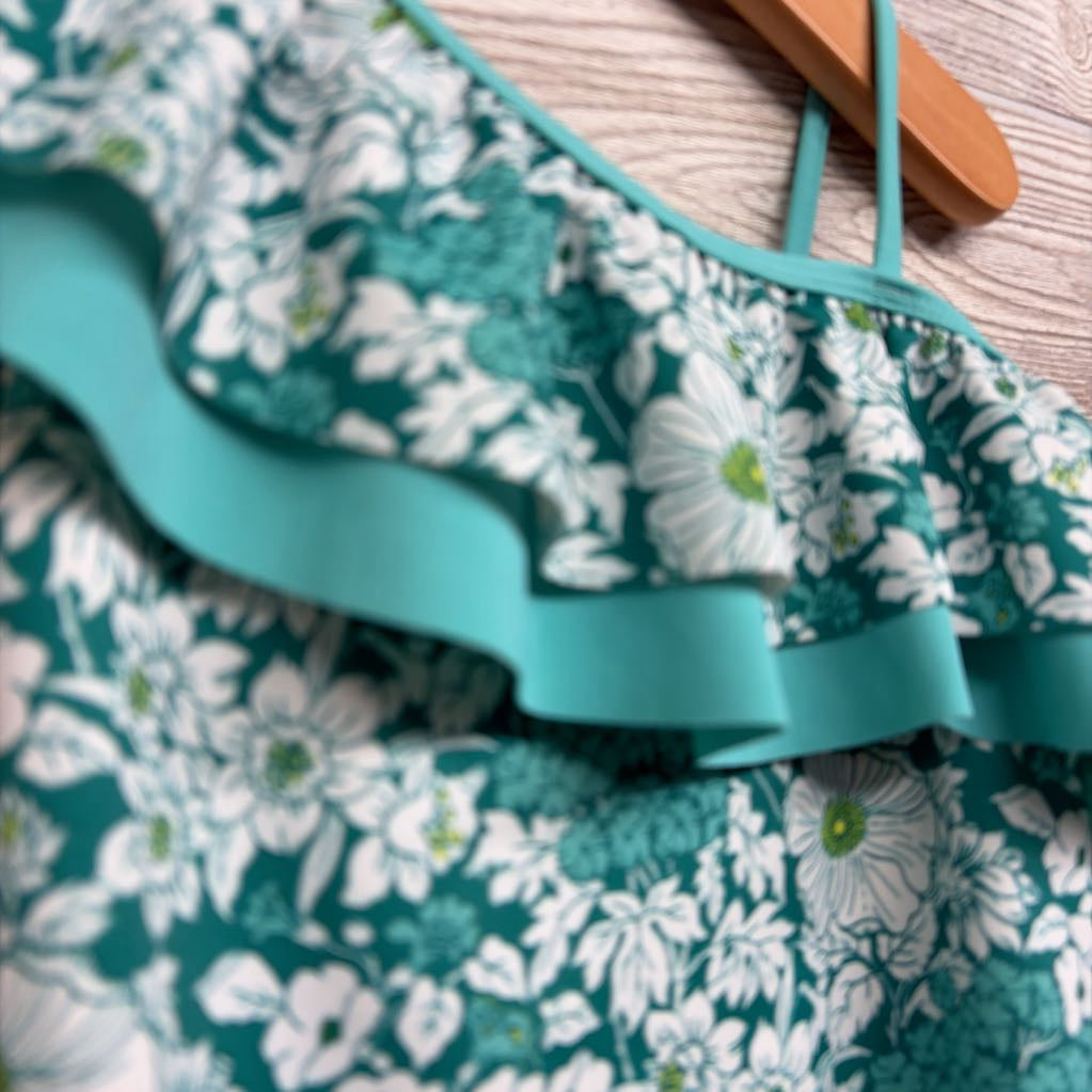1 Pc Swimsuit Ruffle Flowers