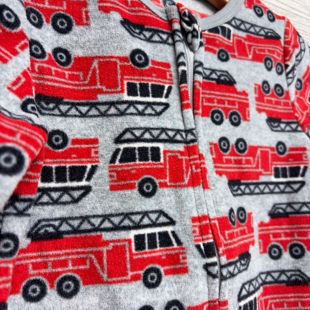 Fleece Pj Fire Trucks 2t