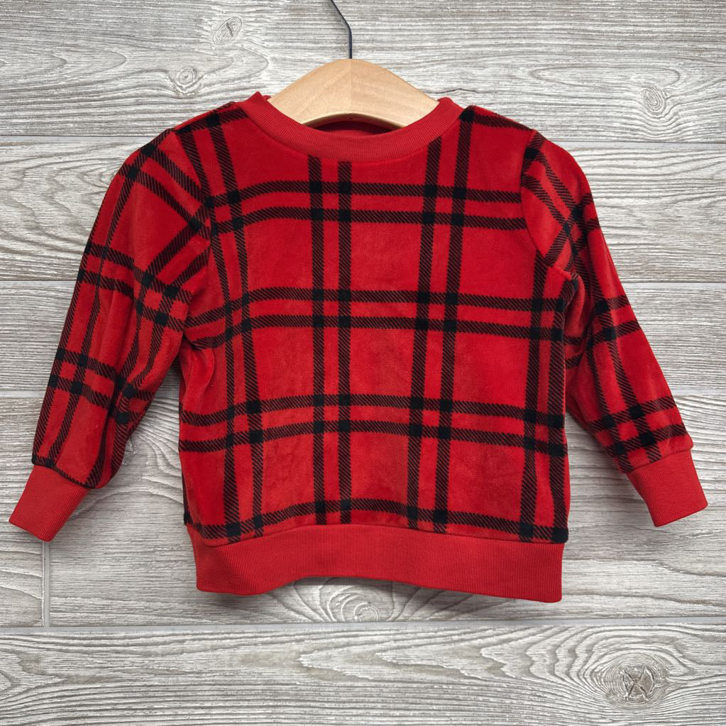 Plaid Plush Crewneck 18M