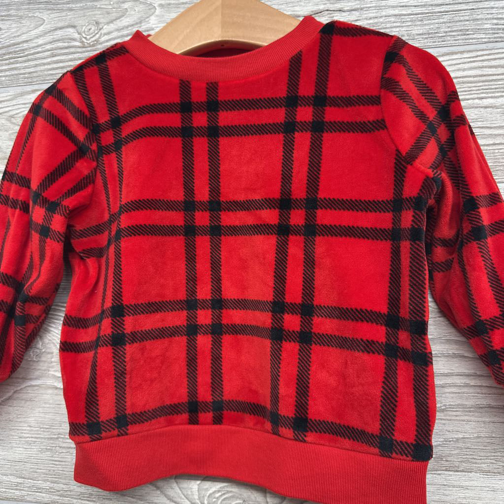 Plaid Plush Crewneck 18M