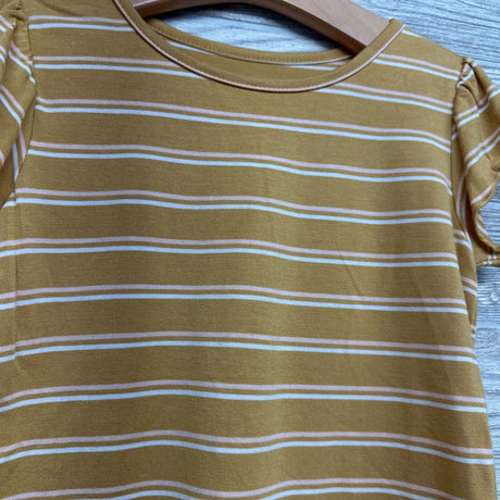 Viscose Ruffle Sleeve Shirt Stripes 4-5