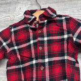 Flannel Button Up Shirt & Corduroy Overalls 6M