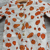 Muslin Button Up Outfit Pumpkins 0-3M