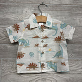SS Button Up Shirt Dinosuars 3M