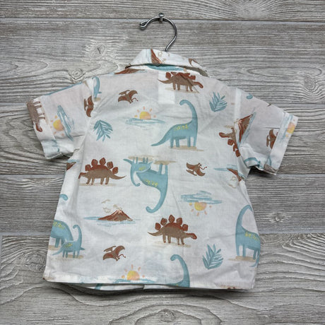 SS Button Up Shirt Dinosuars 3M