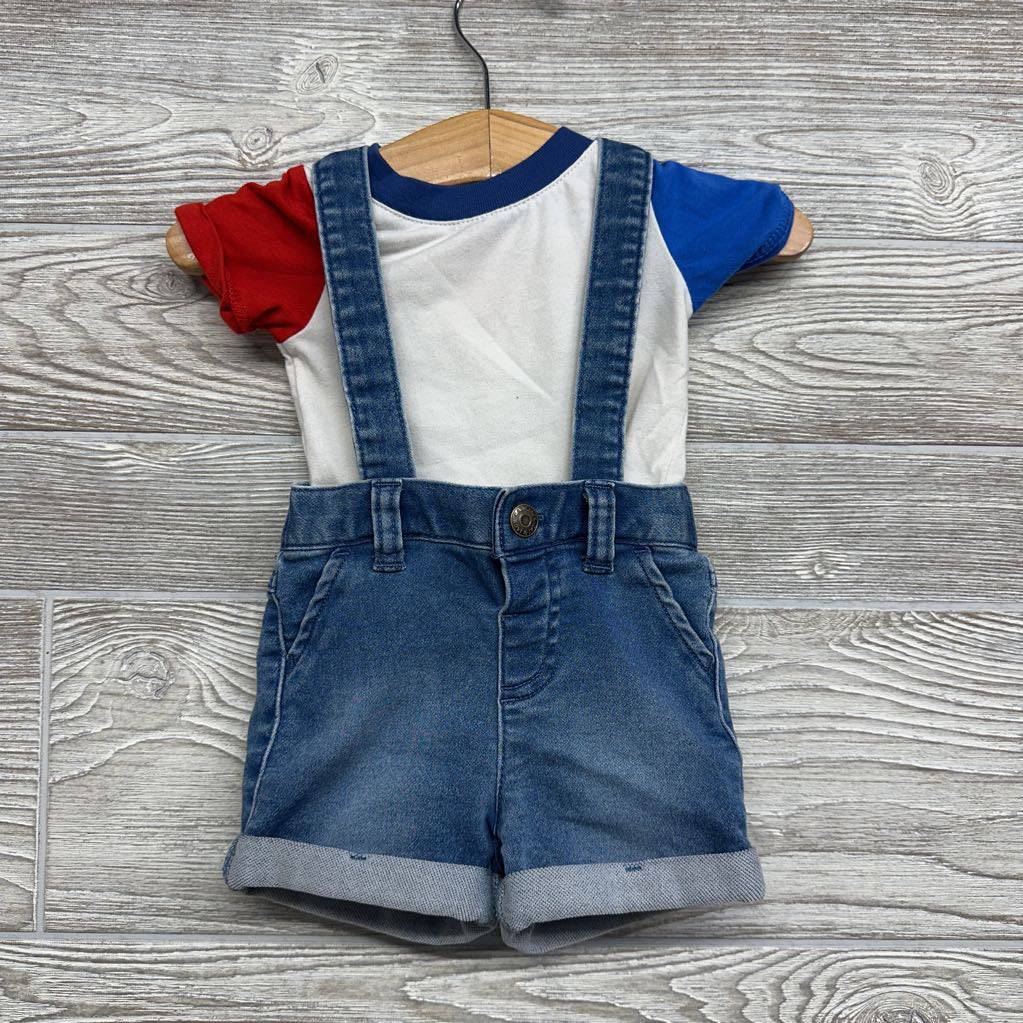 Shortalls & Shirt 0-3M