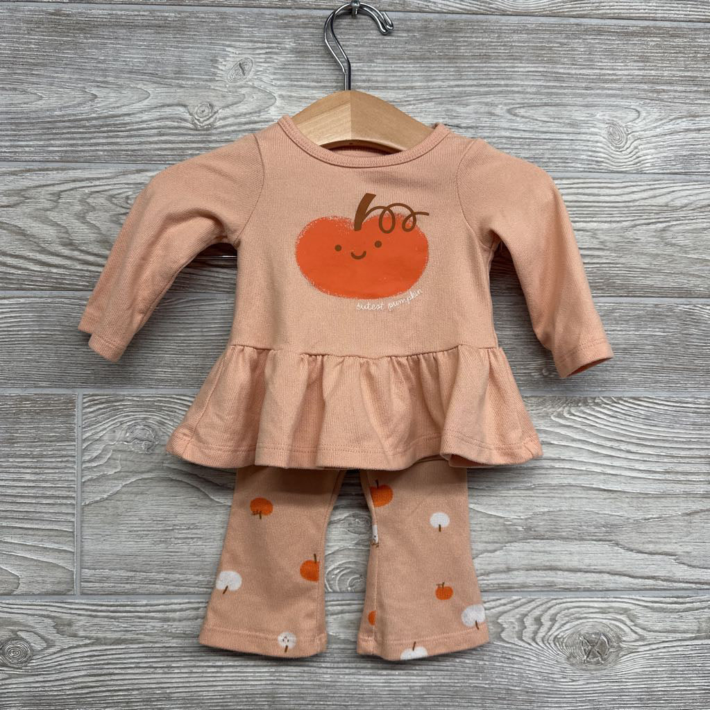 LS Hacci Peplum Shirt Cutest Pumpkin & Flare Pants Pumpkins 0-3M