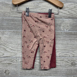 LS Ribbed Shirt & 2 Pk Leggings Lettuce Trim Flowers Solid 3-6M