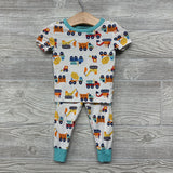 2 Pc Bamboo PJs Construction Vehicles 12M