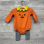 LS Collared Pumpkin Romper & Leggings Stripes 6-9M