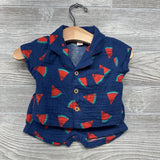 Gauze Button Up Shirt & Shorts Watermelons 0-3M