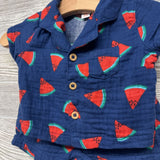 Gauze Button Up Shirt & Shorts Watermelons 0-3M